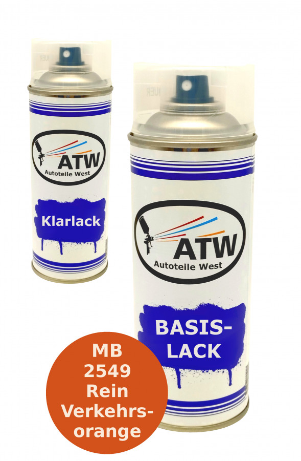Autolack für MB 2549 Rein Verkehrsorange +400ml Klarlack Set